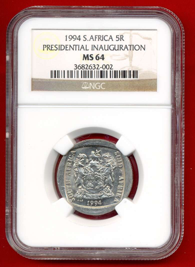 MS64 Mandela Presidential INAUGURATION R5 *** NGC Graded *** HIGH GRADE