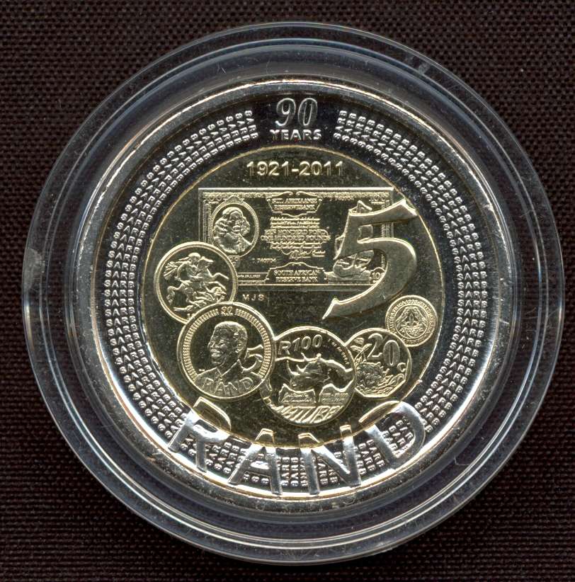 SARB 90th ANNIVERSARY Uncirculated R5 COIN*** !!!!! ENCAPSULATED !!!!!