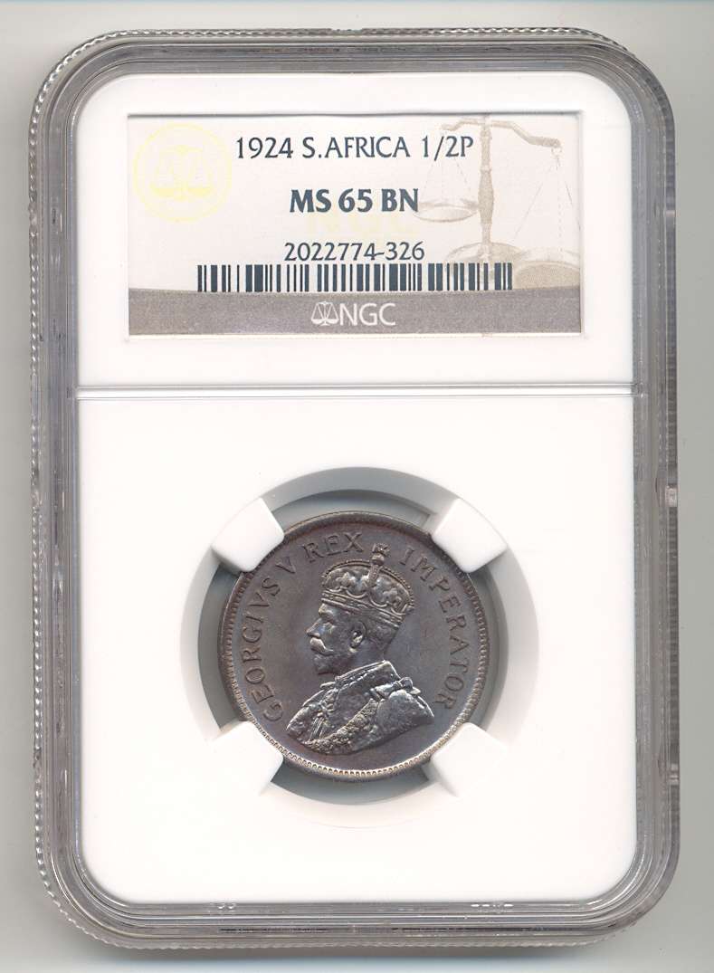 1924 *** 1/2P *** MS65BN *** 2nd highest grade; stunning lustre