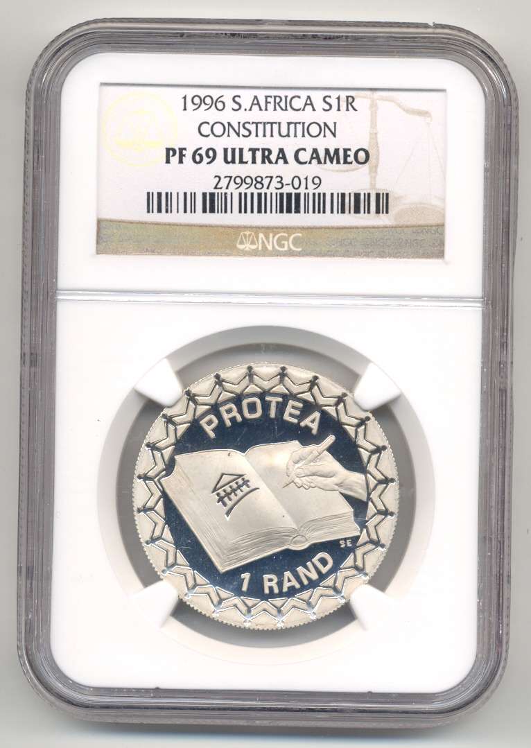 1996 *** SILVER R1 *** PF69UC   *** CONSTITUTION