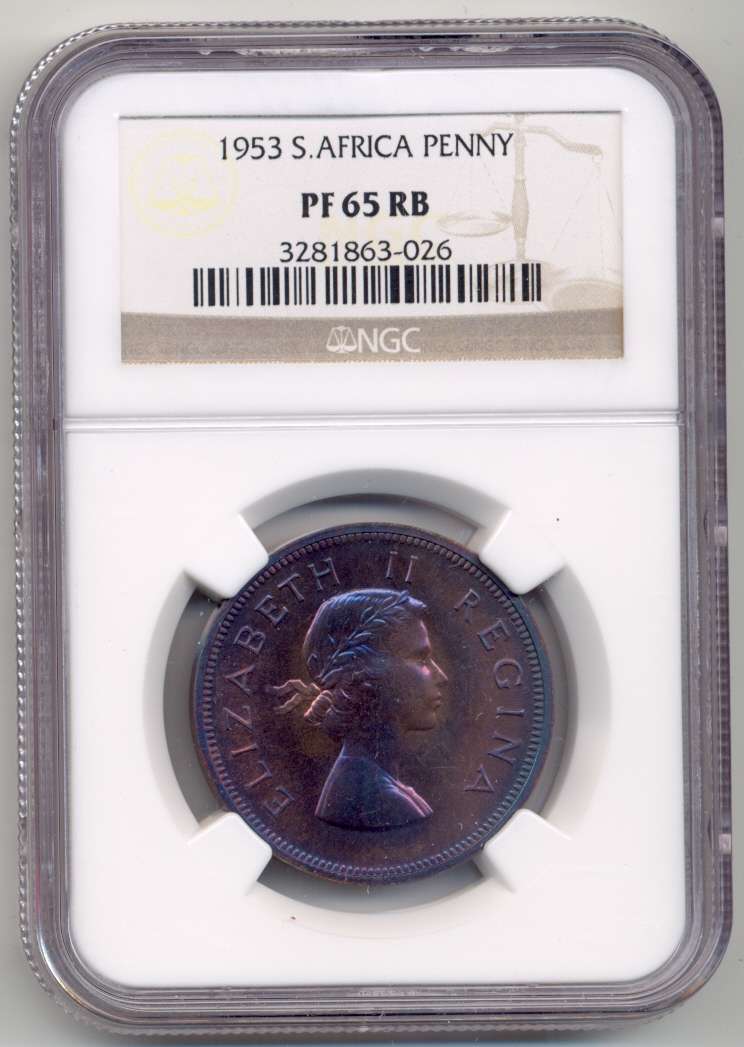 1953 *** 1P *** PF65RB *** Beautiful rainbow toning; We combine at no charge