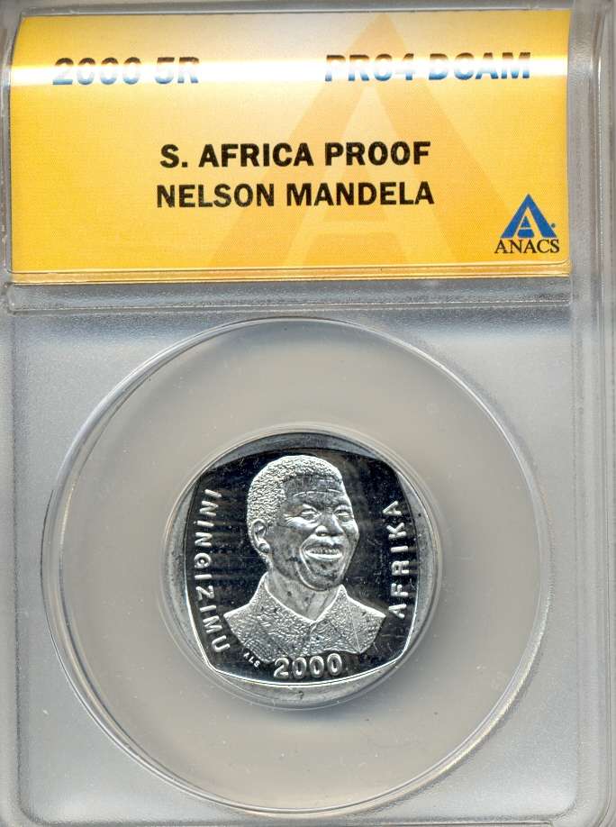 2000 *** R5 Smiley Mandela *** PF64  *** Fantastic coin to collect