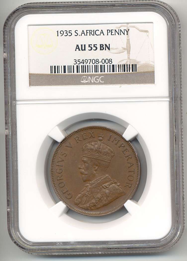 1935 *** 1P *** AU55BN *** Catalogued at R4000 in unc