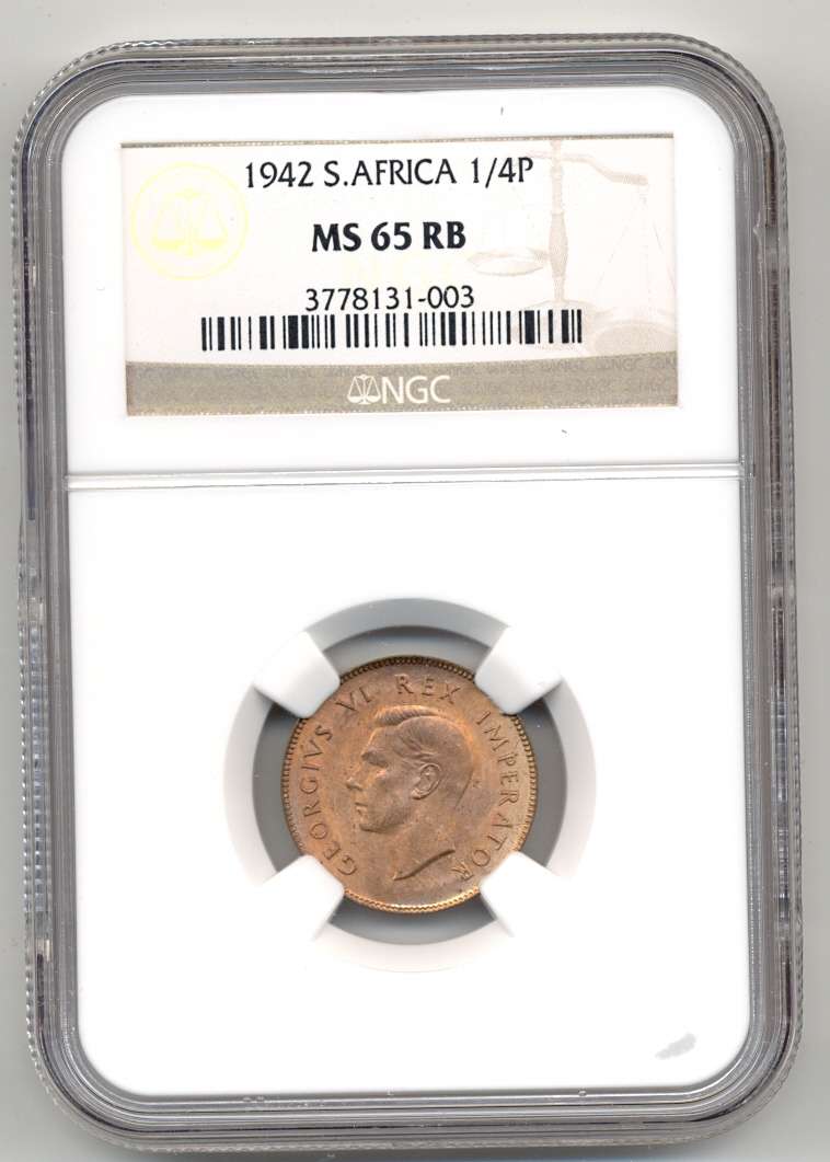 1942 *** 1/4P *** MS65RB *** Highest grade, finest known