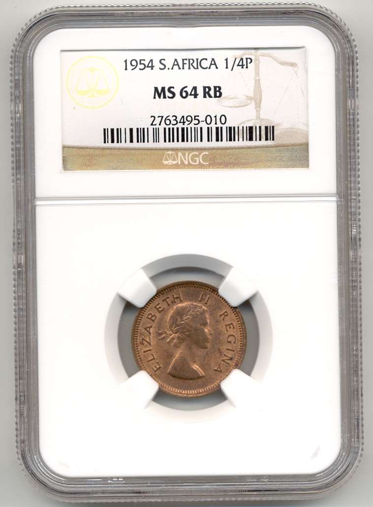 1954 *** 1/4P *** MS64RB *** Second highest grade, only 2 better