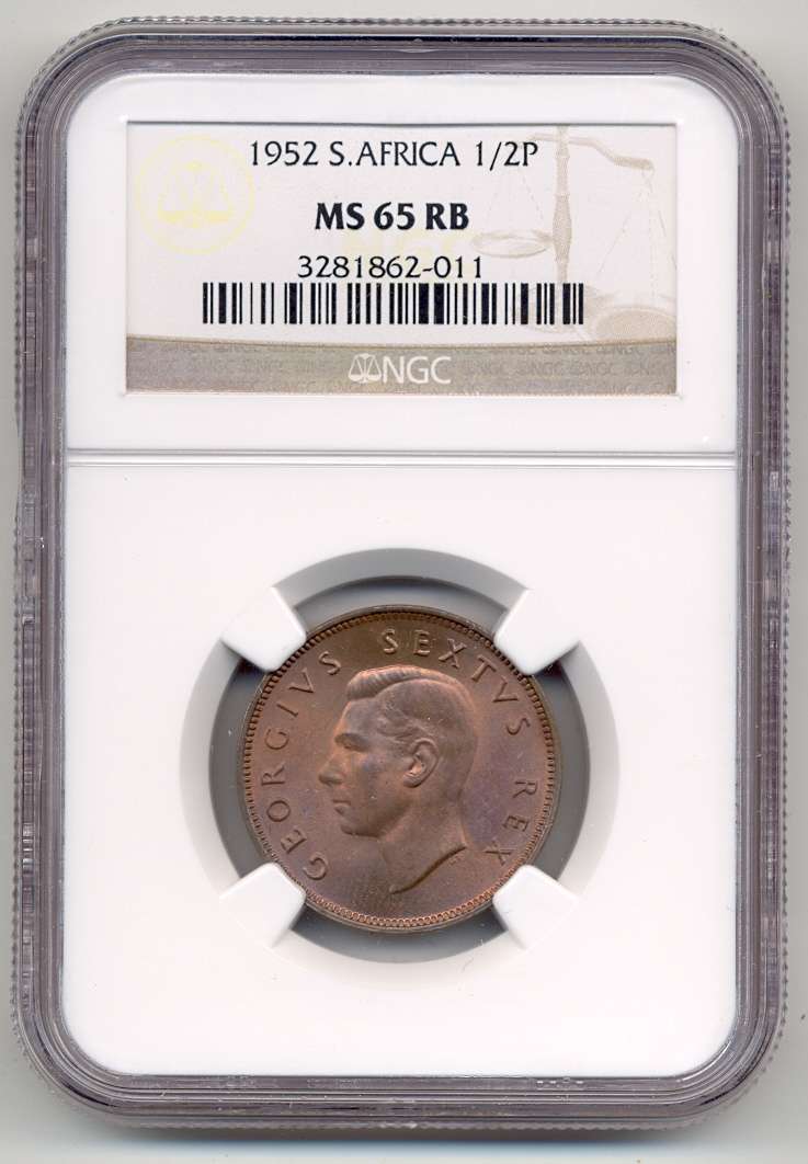 1952 *** 1/2P *** MS65RB *** Second highest grade, only 2 better
