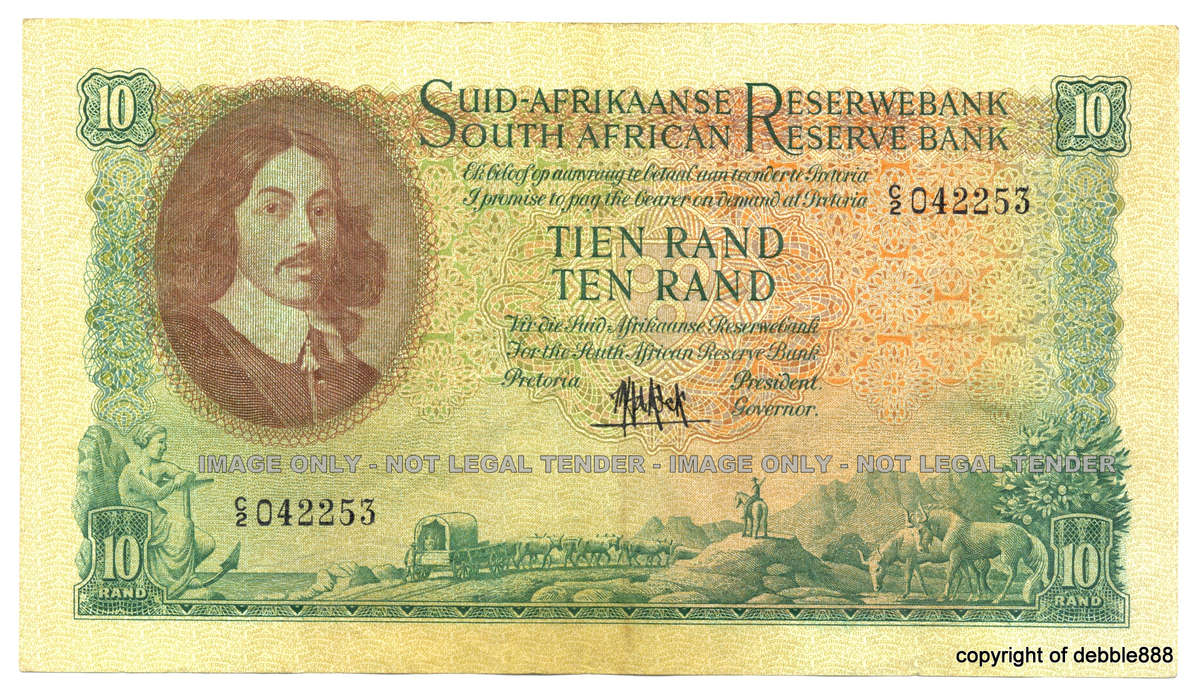 1961 *** MH DE KOCK - TEN RAND *** 4th & only Issue *** A/E (C2) *** unc=R750