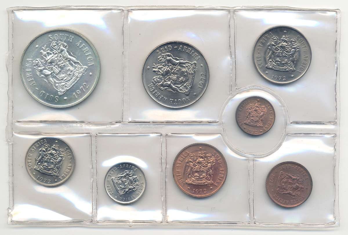 1972 MINT PACK set (SILVER R1 to 1/2c) - as issued by the SA Mint
