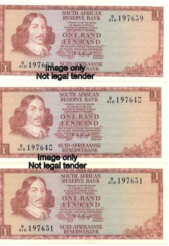 R1 third issue *** TW de Jongh; 3 notes in sequence; Bid/note to take the lot, R1 starting auction