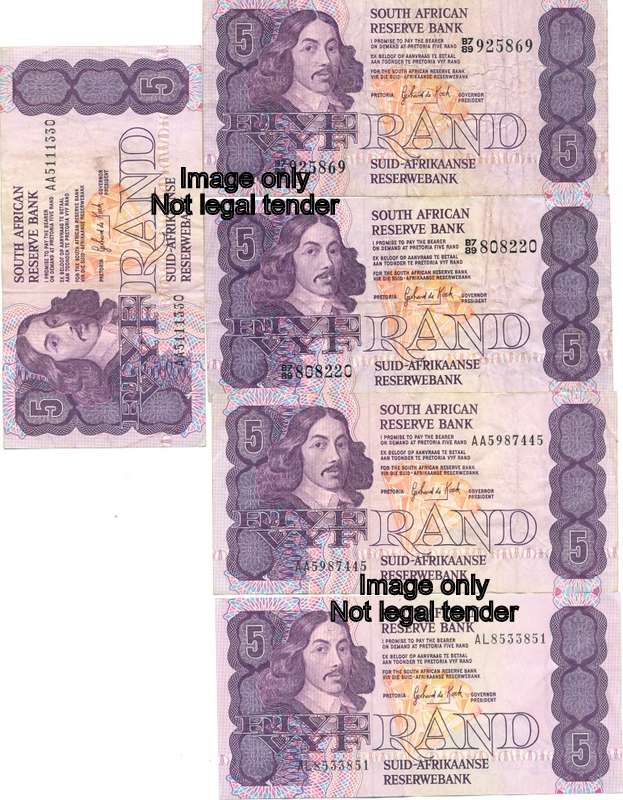 R5 *** GPC de Kock *** Various condition *** Bid per note to take all
