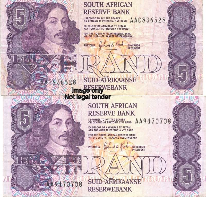 R5 both AA series *** GPC de Kock *** Various condition *** Bid per note to take all