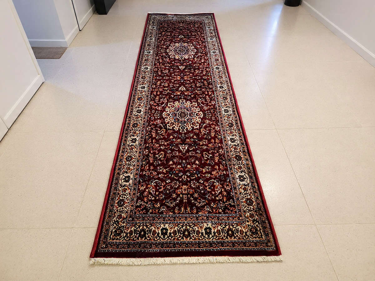 3 Meter Red Persian Design Runner Carpet  Soft Polyester Hallway Rug