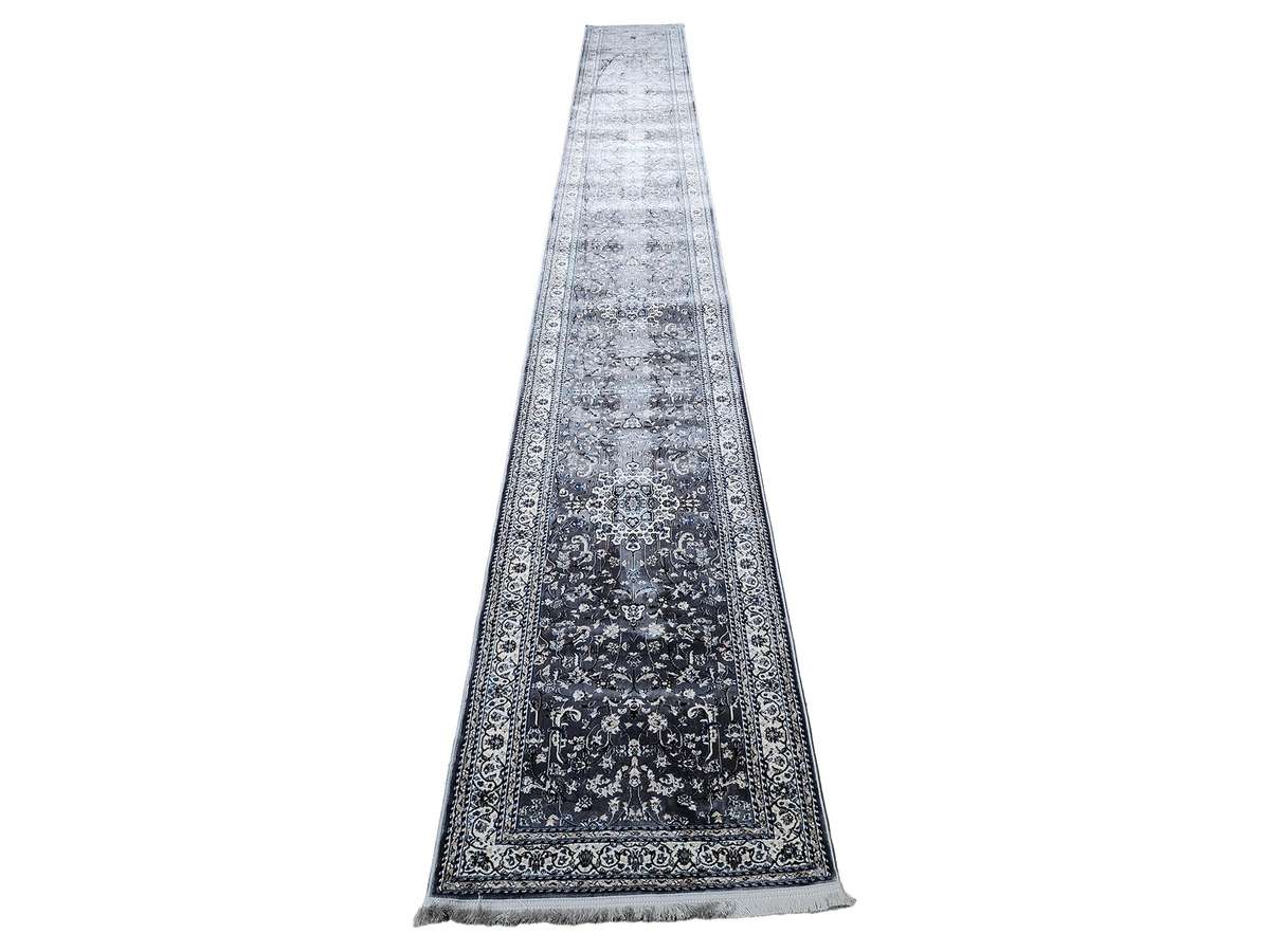 Turkish Machine Made Runner 600x80cm  Grey Hallway Runner