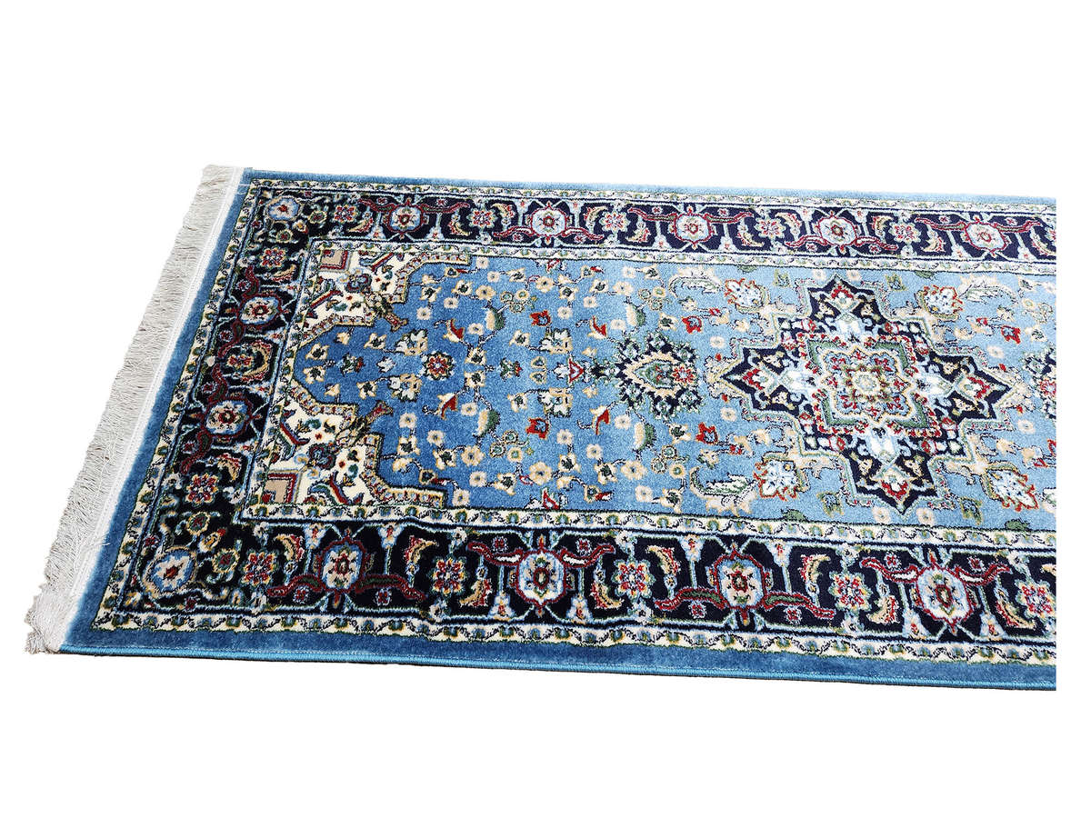 Persian Heriz Style Runner Rug  Blue Carpet 400x80cm