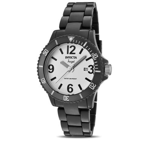 Invicta Angel Collection Gray Plastic Case White Dial Swiss Made Ladies' Watch!