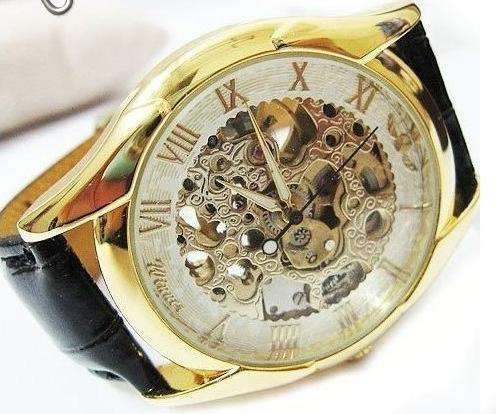 Unisex Gold Elegant Styled Automatic Mechanical Watch Men Ladies Fashion Gift Sale
