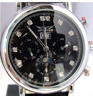 Black Fashion Multifunctional Moonphase Automatic Mechanical Watch Watch Men Fashion Gift Gift Sale