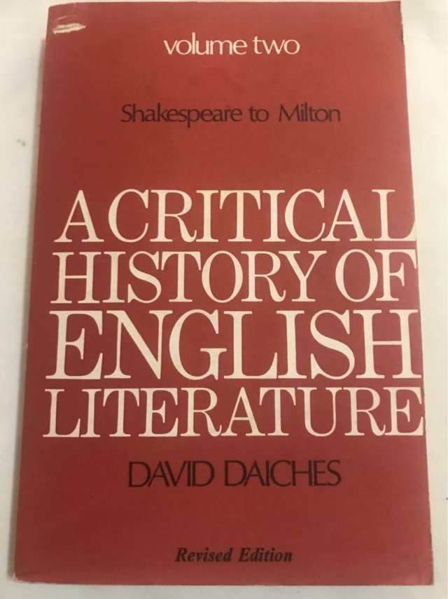 A Critical History of English Literature.Volume Two - David Daiches