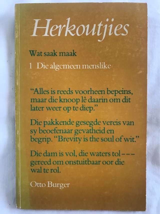 Herkoutjies - Otto Burger