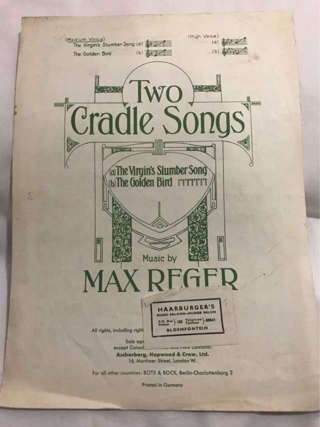 Two Cradle Songs - Max Reger