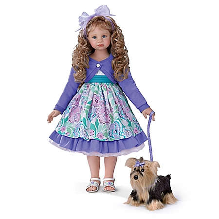 Leah And Sadie Handcrafted Child Doll And Plush Dog Set