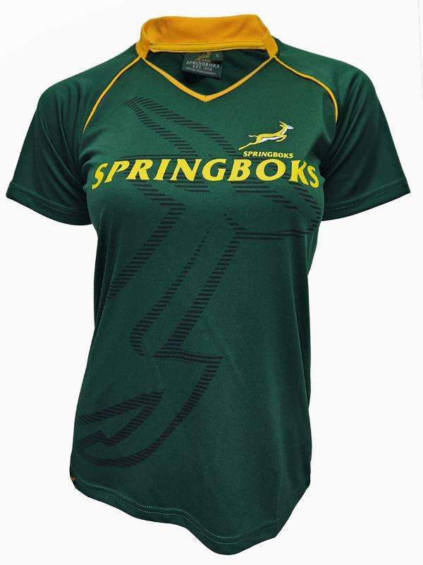 Ladies Springbok Polyester V Neck T-Shirt
