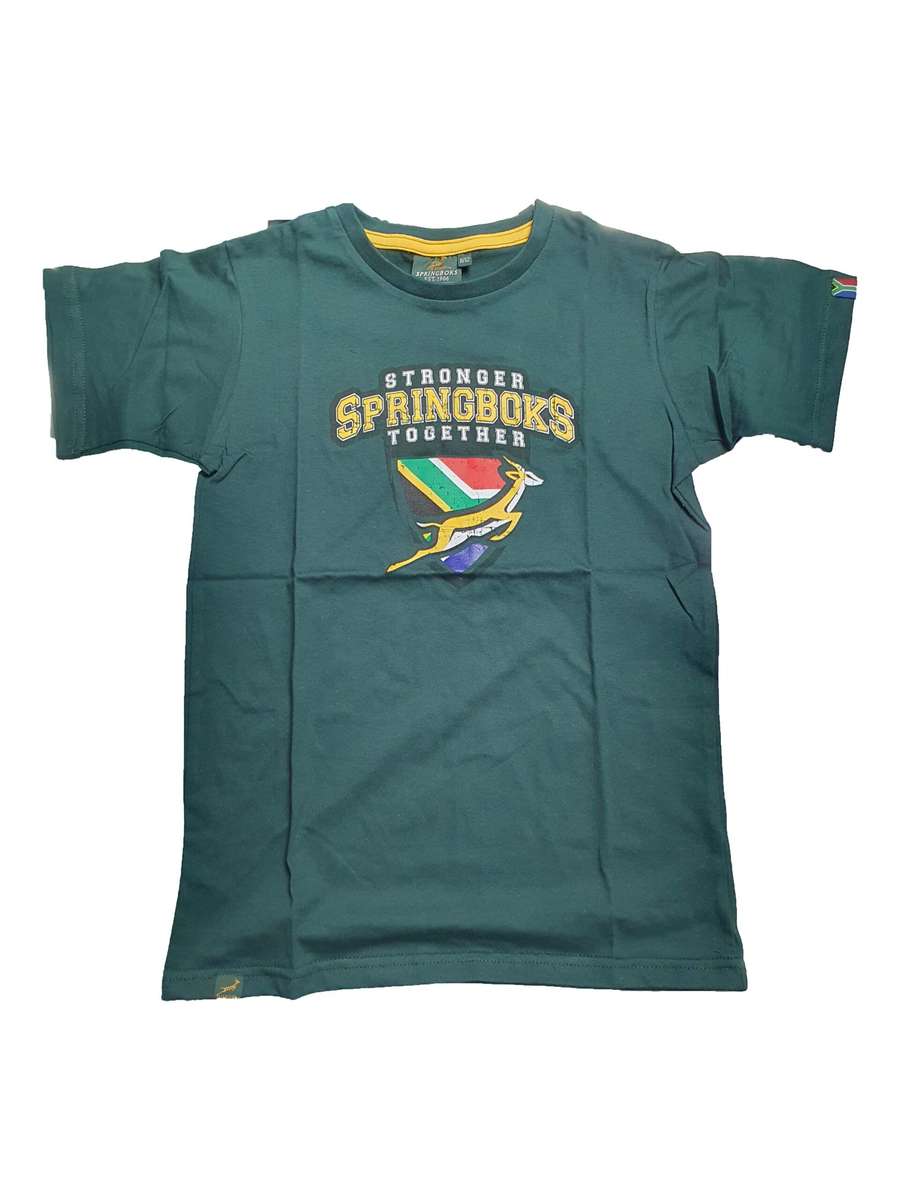 Kids T Shirt Springboks Stronger Together Green