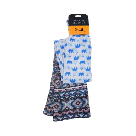 Scarf Elephant Blue South Africa Flag