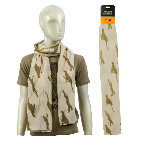 Scarf Cheetah Cream Large South Africa Flag