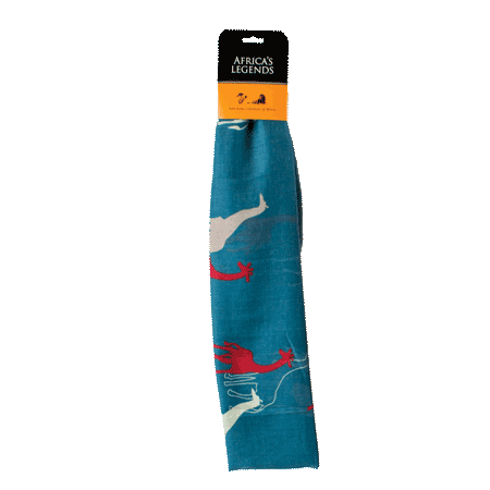 Scarf Giraffe Small Multi  Blue South Africa Flag