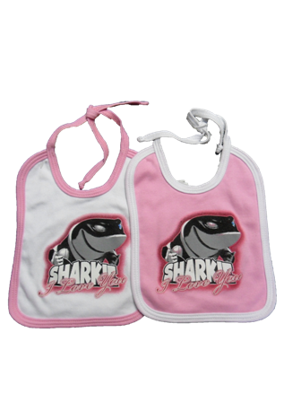 Bib Infants Sharks 2 Piece Black White