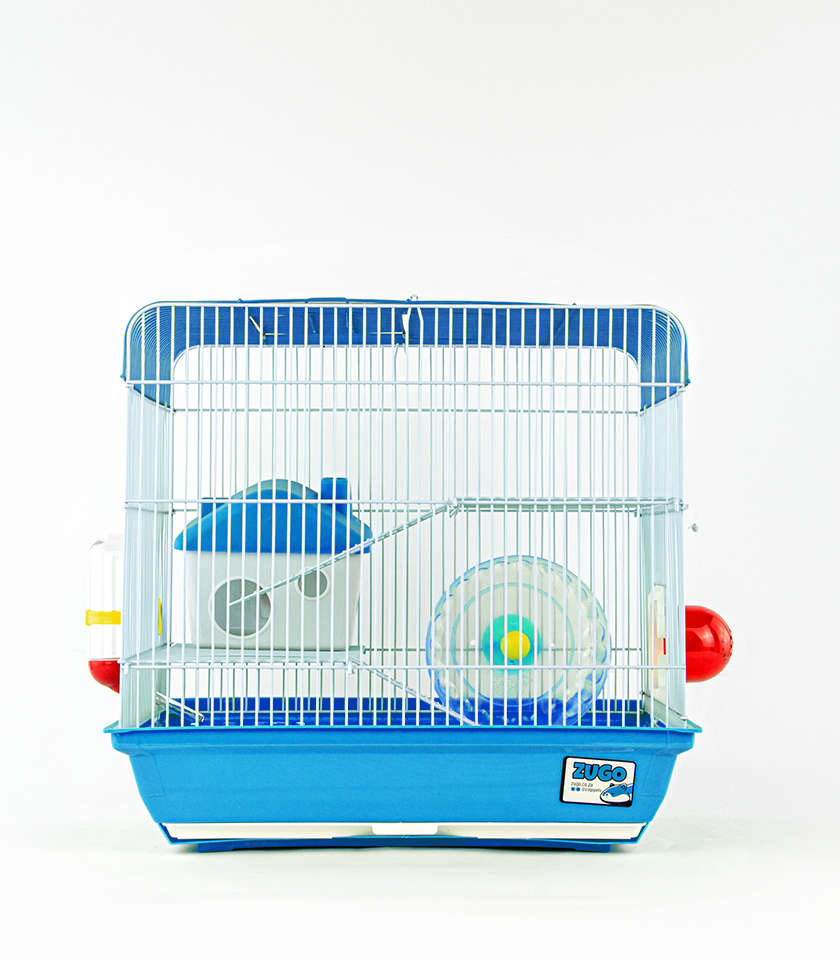 Hamster Cage 4  37x28x35cm  Blue | Zugo | Multi-Level Blue Hamster Cage with Accessories