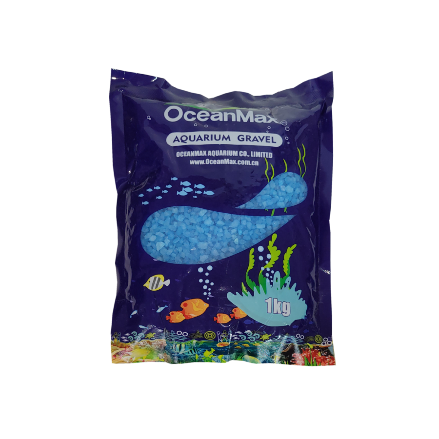 Blue Gravel Fish Tank Substrate Stones  3-5mm Artificial Gravel  1kg Bag | Oceanmax | Vibra...