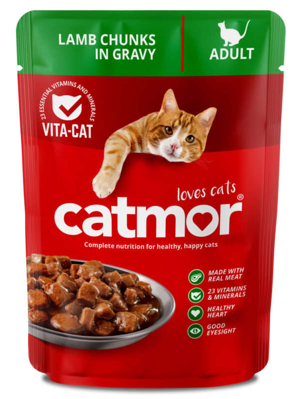 Catmor Adult Lamb Chunks in Gravy  Wet Cat Food  70g Pouch | Catmor | Real Lamb Protein & C...