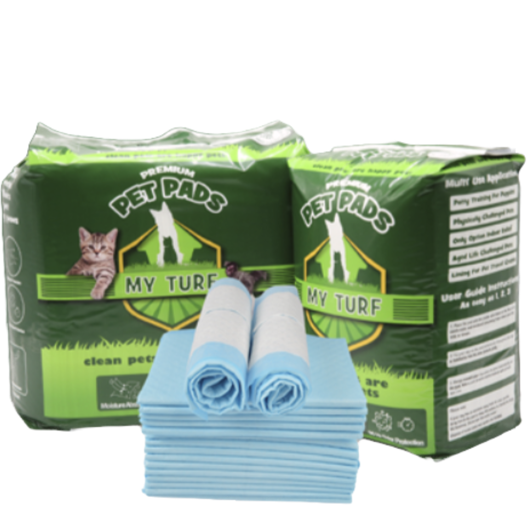 Puppy Training Pads  60x60 cm  30 Pads Per Bag  Leak-Proof | My Turf | Fast-Absorbent, S...