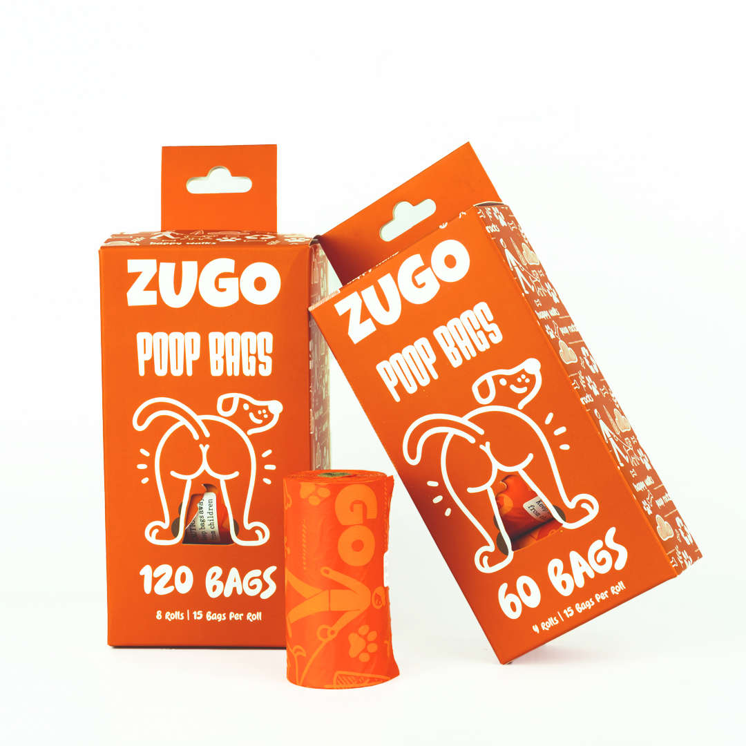 Zugo Eco-Friendly Dog Poop Bags  4 Rolls (60 Bags) | Zugo | 65% Recycled Material | Leak-Proof...