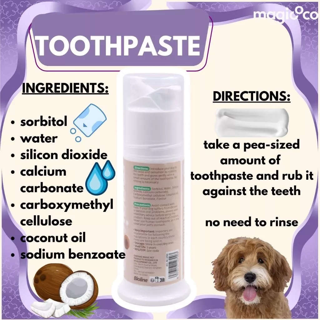 Magicoco Coconut Oil Dog & Cat Toothpaste  70G | Magicoco | Natural Coconut Oil Formula for He...