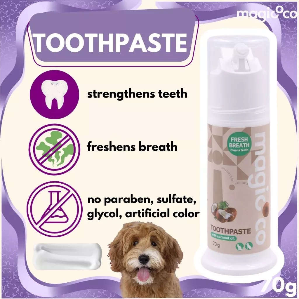 Magicoco Coconut Oil Dog & Cat Toothpaste  70G | Magicoco | Natural Coconut Oil Formula for He...