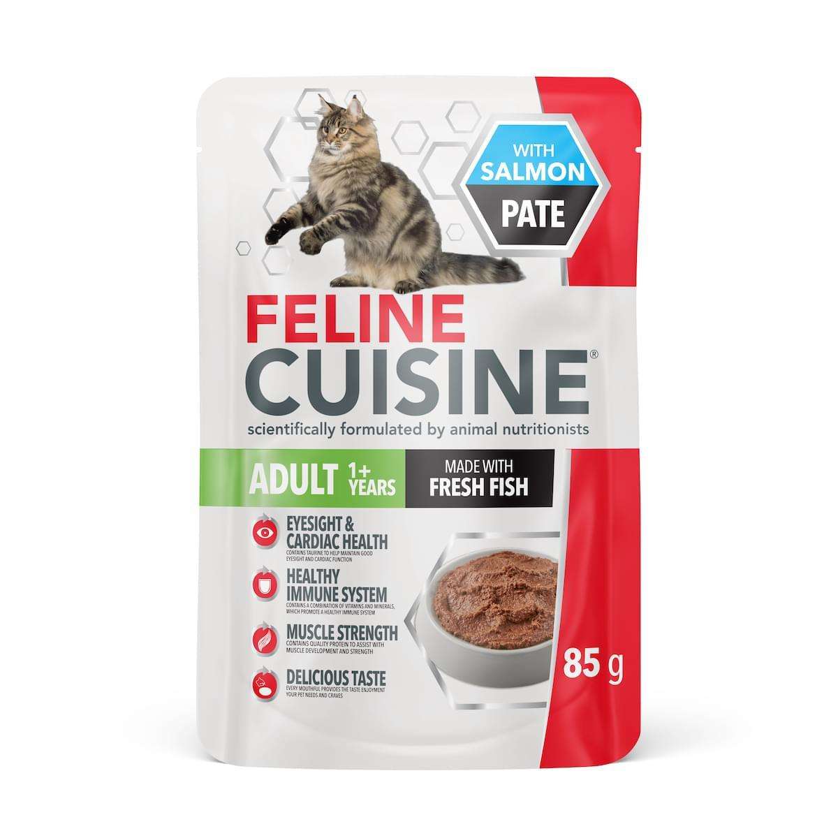 Feline Cuisine Cat Food Salmon Pate  85g Pouch | Feline Cuisine | High-Protein Fresh Salmon P...