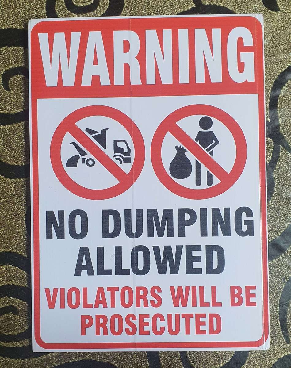 No Dumping Board Signs