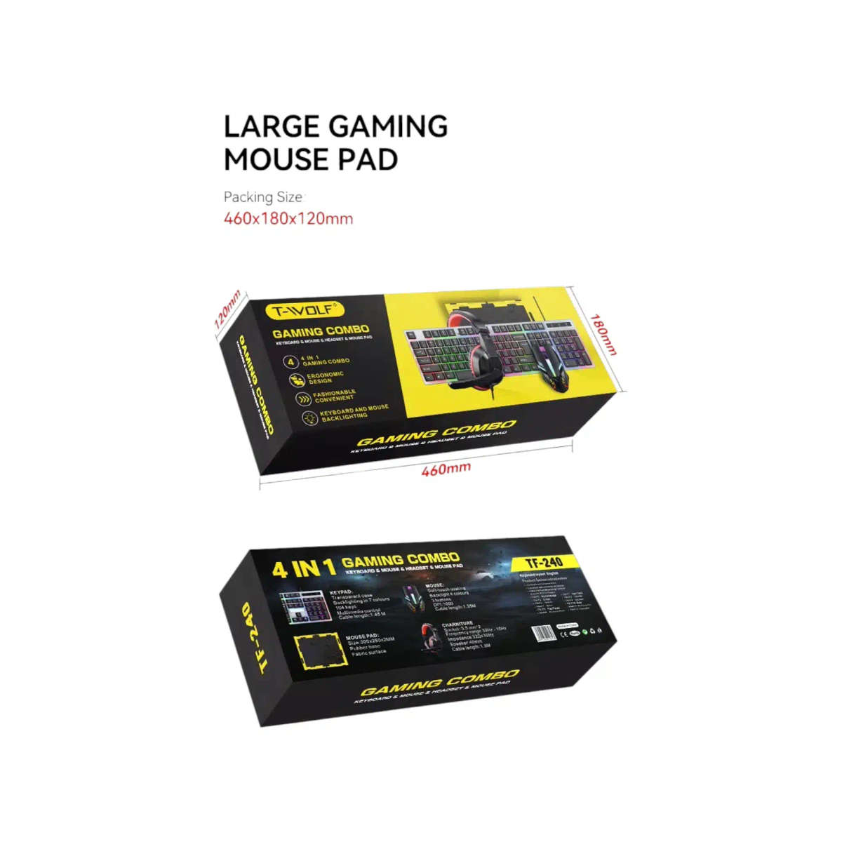 T-WOLF TF-240 4-in-1 Gaming Combo