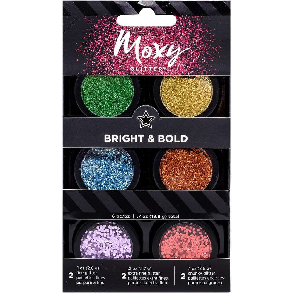 Moxy Glitter Pot Set 6/Pkg Bright & Bold