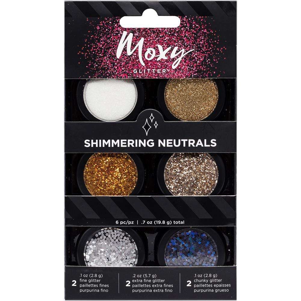 Moxy Glitter Pot Set 6/Pkg Shimmering Neutrals