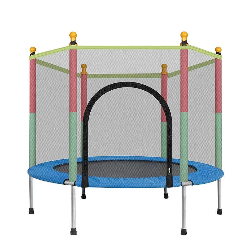 Round Kids Mini Trampoline Enclosure Net Pad Rebounder Outdoor Exercise Home Toys Jumping Bed Safety