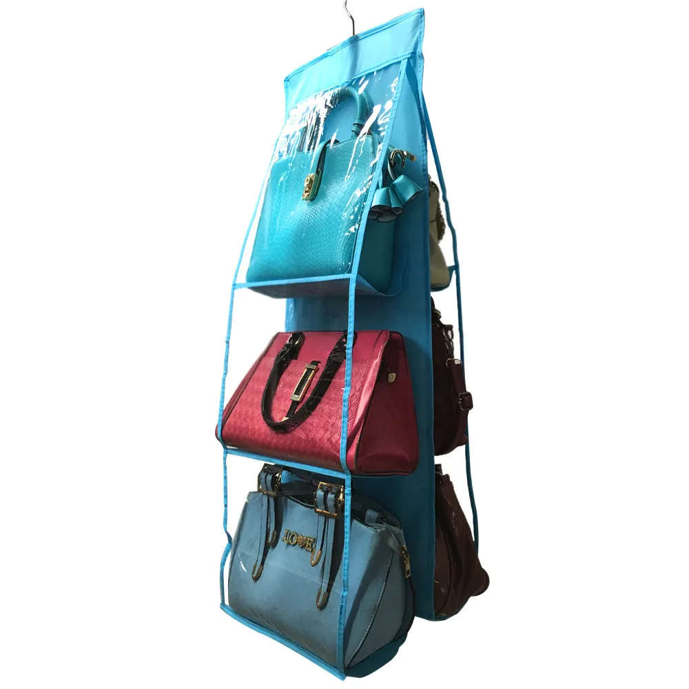 Hanging handbag organizer clear purse bag collection storage bag organiser