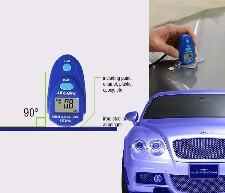 ALLSUN EM2271 Digital Coating Thickness Gauge Coating Meter Car Painting Meter Smart Accident Finder
