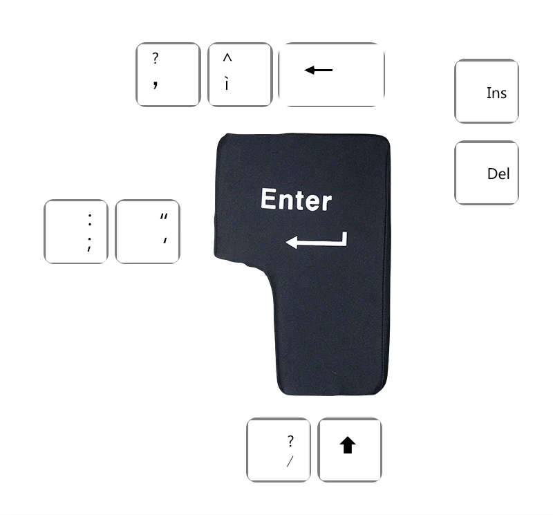 CREATIVE 2 IN 1 USB ENTER KEY BUTTON WITH FORM NAP PILLOW-STRESS RELIEF