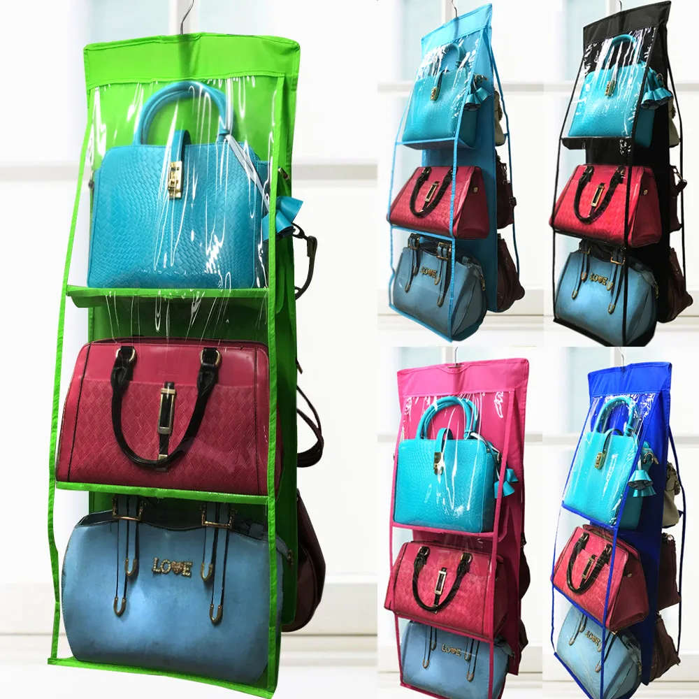 Hanging handbag organizer clear purse bag collection storage bag organiser