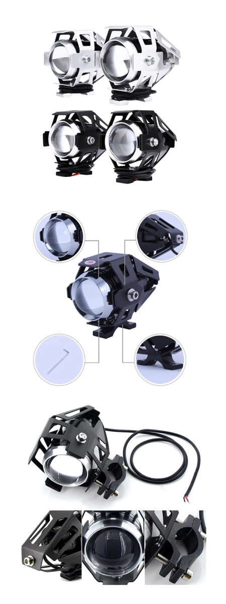 MOTORCYCLE LED LIGHTS U5 BLACK COLOR ONLY