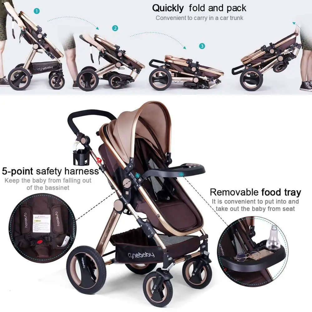 Belecoo stroller 2 in 1 Foldable Baby Pram